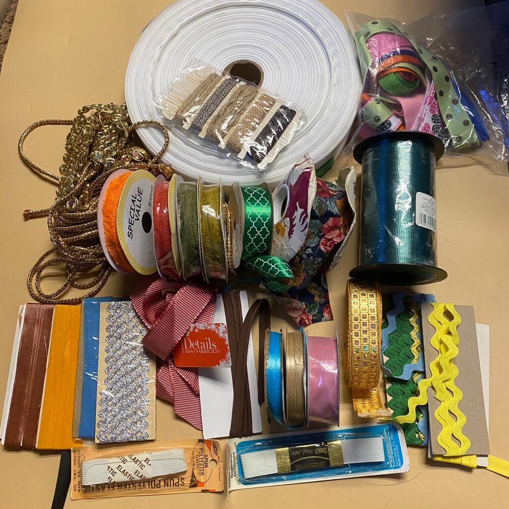 Large Vintage Miscellaneous Multicolored Ribbon Bundle Lot - Picture 1 of 16